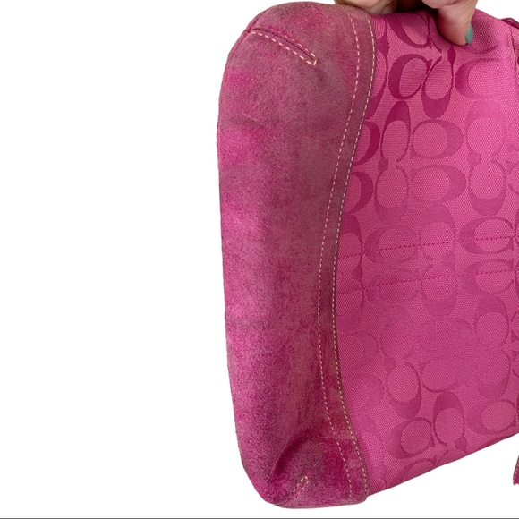 COACH- Pink Logo Fabric Crossbody / Shoulder Bag - Picture 12 of 13
